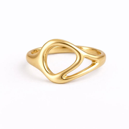 Sculptural Sterling Silver Open Ring Modern Minimalist Jewelry