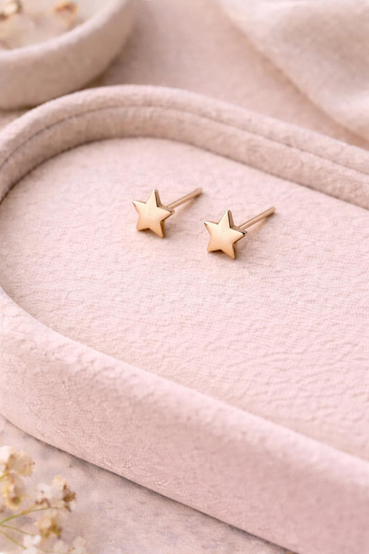 Star Stud Earrings | 925 Sterling Silver Tiny Star Studs | Minimal Everyday Jewelry