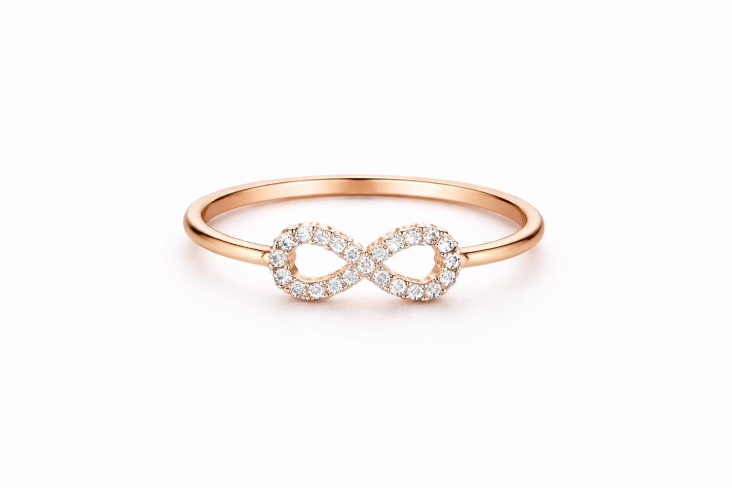 Sterling Silver Infinity Ring – Dainty CZ Promise Band