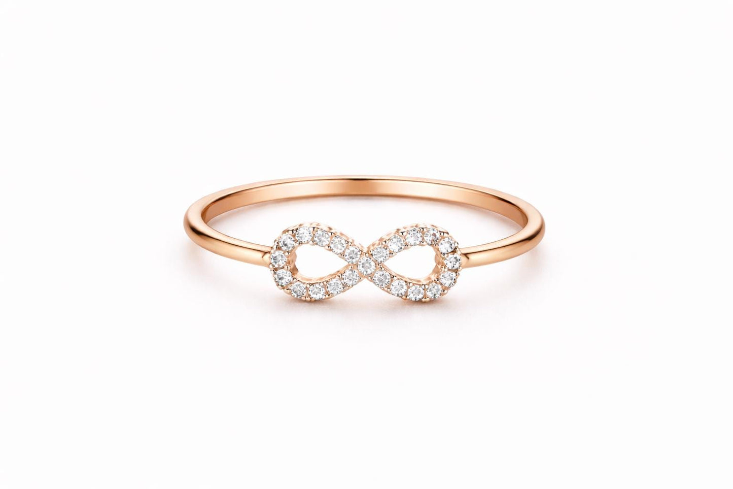 Sterling Silver Infinity Ring â Dainty CZ Promise Band
