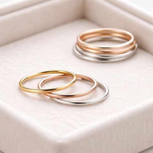 925 Silver Minimal Plain Band Ring Thin Stacking Ring Simple Everyday Jewelry