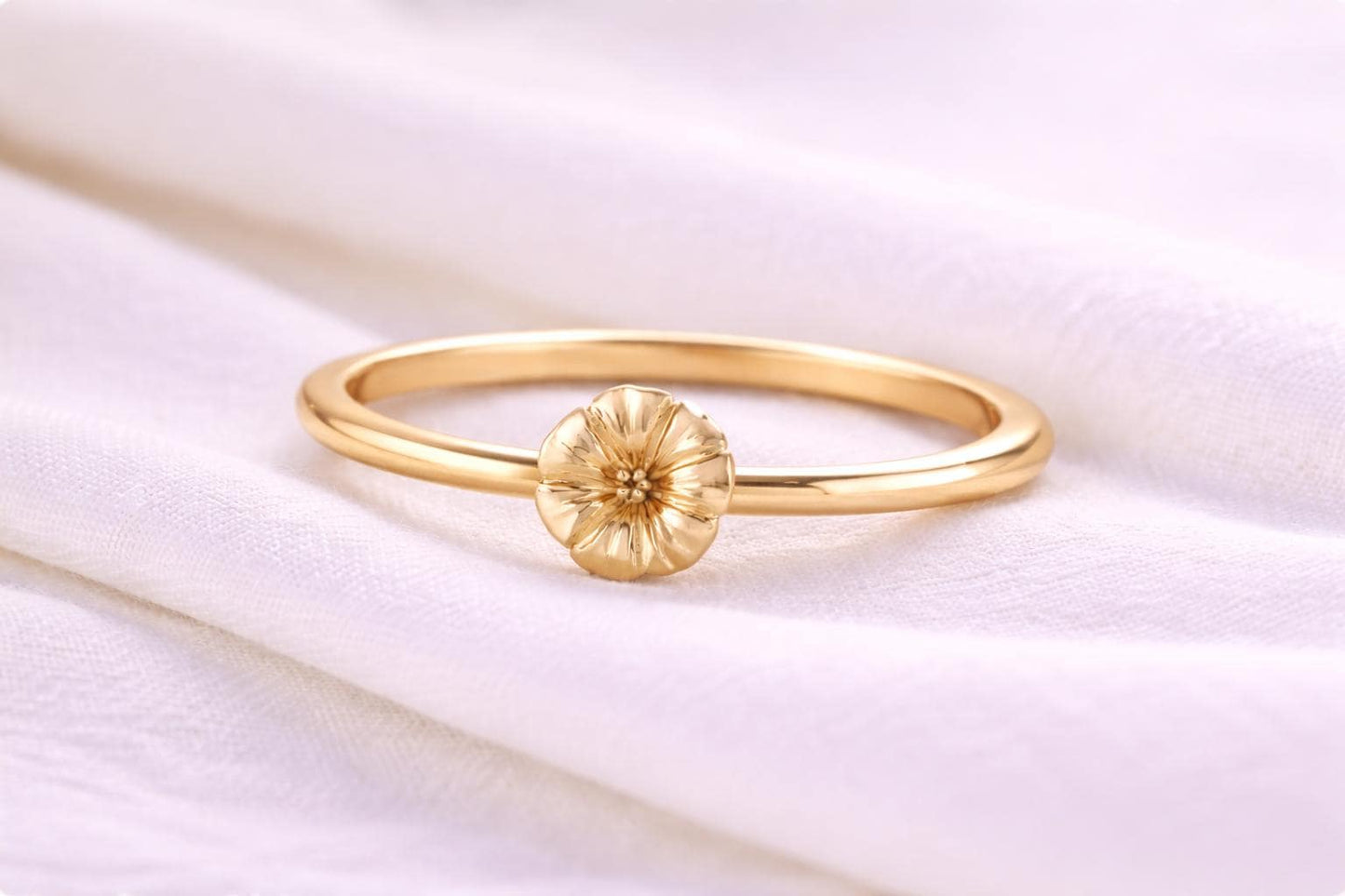 925 Silver Daisy Flower Ring Minimal Floral Dainty Nature Jewelry