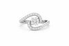 Sterling Silver Swirl Ring – Round CZ Pavé Bypass Design