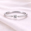 925 Silver CZ Solitaire Ring Minimal Diamond Look Promise Ring