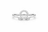 Sterling Silver Omega Ring – Pavé CZ Symbol, Modern Statement