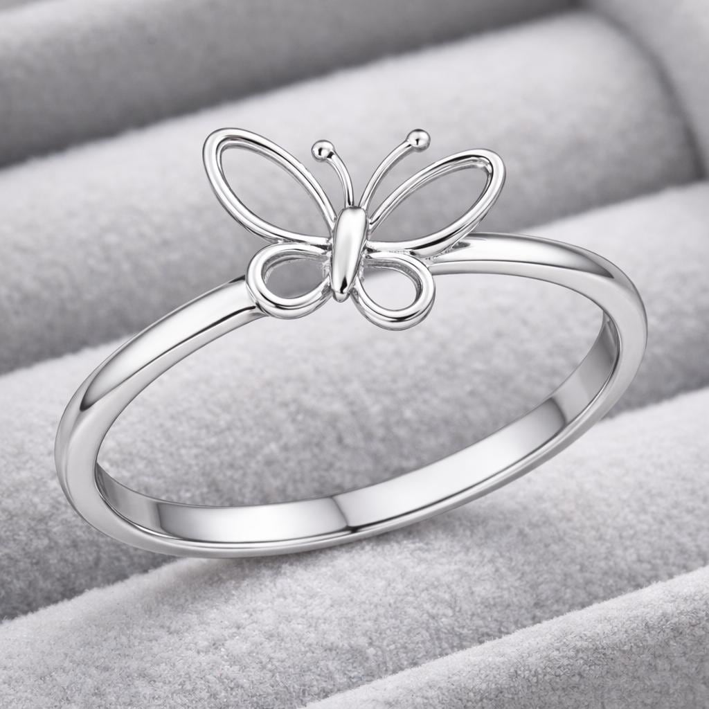 925 Silver Butterfly Ring Minimalist Dainty Nature Ring Gift for Her