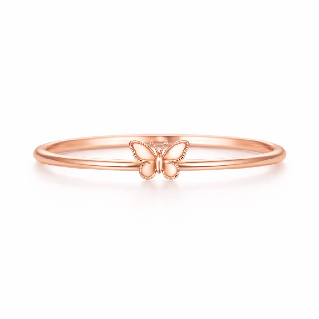 925 Sterling Silver Butterfly Ring Minimal Dainty Thin Band Gift for Her