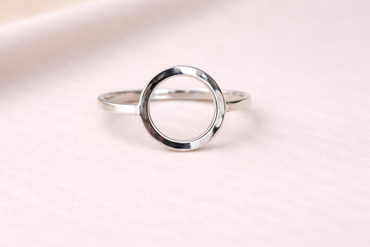 925 Sterling Silver Open Circle Ring Minimalist Geometric Jewelry