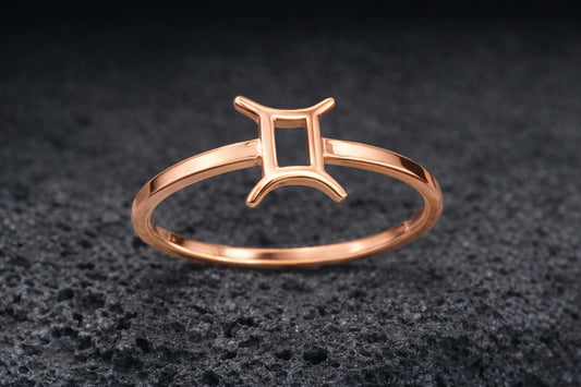 925 Sterling Silver Gemini Zodiac Ring – Minimalist Horoscope Jewelry