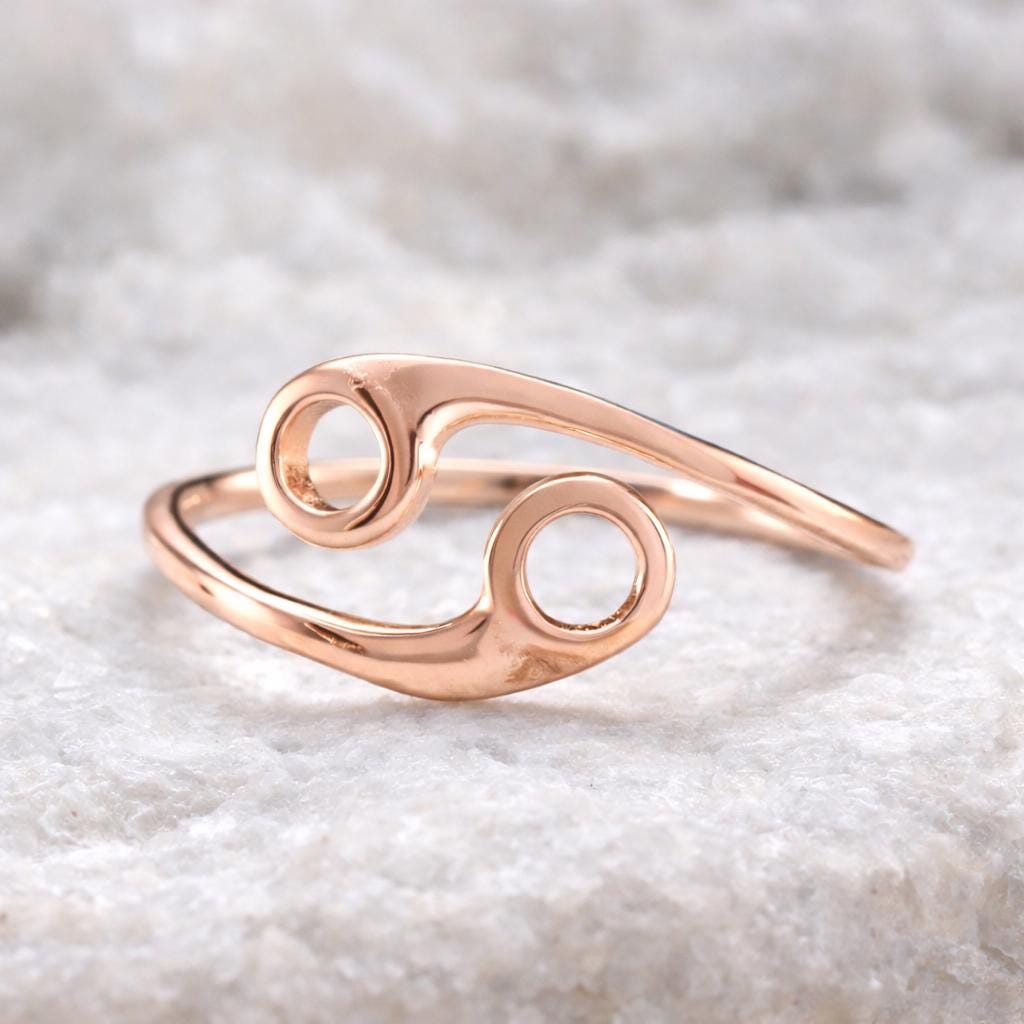 925 Sterling Silver Cancer Zodiac Ring â Adjustable Horoscope Jewelry