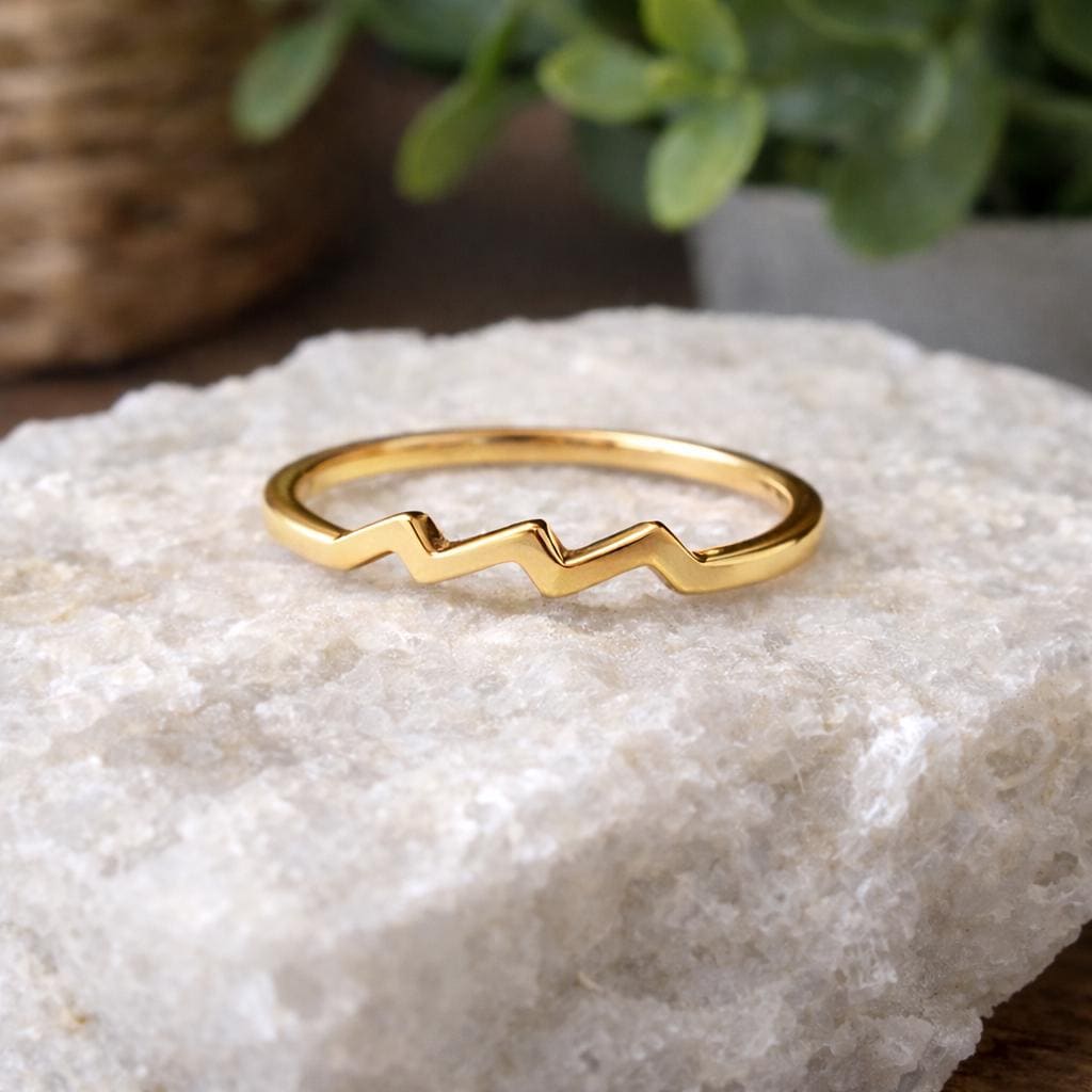925 Sterling Silver Aquarius Ring â Minimalist Zodiac Jewelry