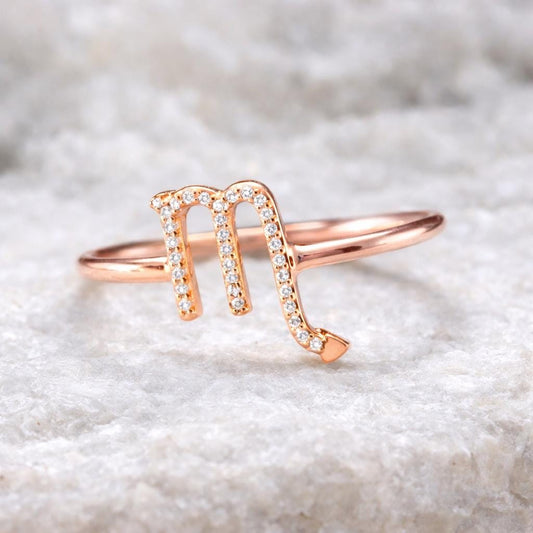 CZ Scorpio Zodiac Ring 925 Sterling Silver Horoscope Jewelry