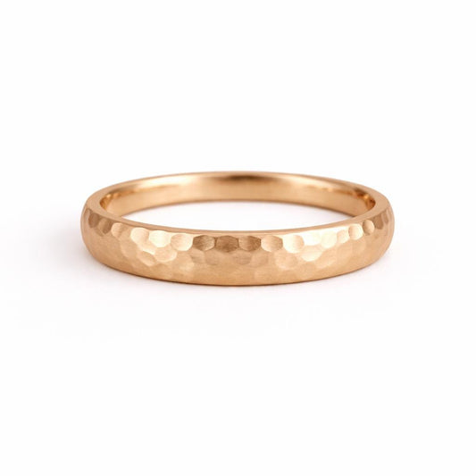 Handmade Hammered Sterling Silver Band Unisex Promise Ring