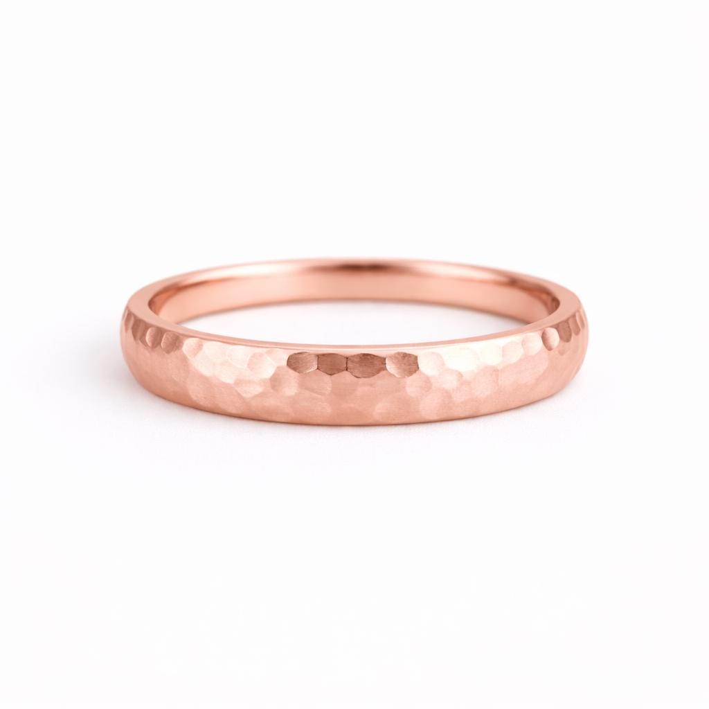 Handmade Hammered Sterling Silver Band â Unisex Promise Ring