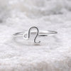 Sterling Silver Leo Zodiac Ring, Minimal Astrology Band, July August Birthday Jewelry