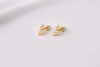 925 Sterling Silver Leaf Stud Earrings – Tiny Branch Leaf Studs – Minimal – Everyday Jewelry