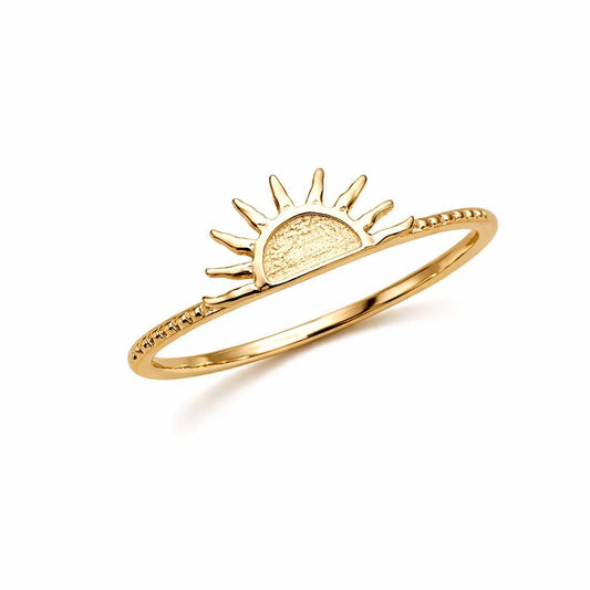 925 Sterling Silver Sunburst Ring, Minimalist Celestial Stacking Band, Boho Jewelry