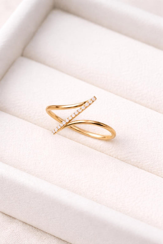 925 Sterling Silver X Cross CZ Ring, Minimalist Pave Band, Modern Everyday Jewelry
