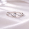 925 Sterling Silver Wave CZ Ring, Minimalist Pave Band, Promise Engagement Ring