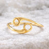 925 Sterling Silver Cancer Zodiac Ring – Adjustable Horoscope Jewelry