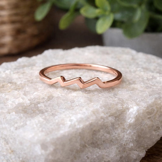 925 Sterling Silver Aquarius Ring Minimalist Zodiac Jewelry