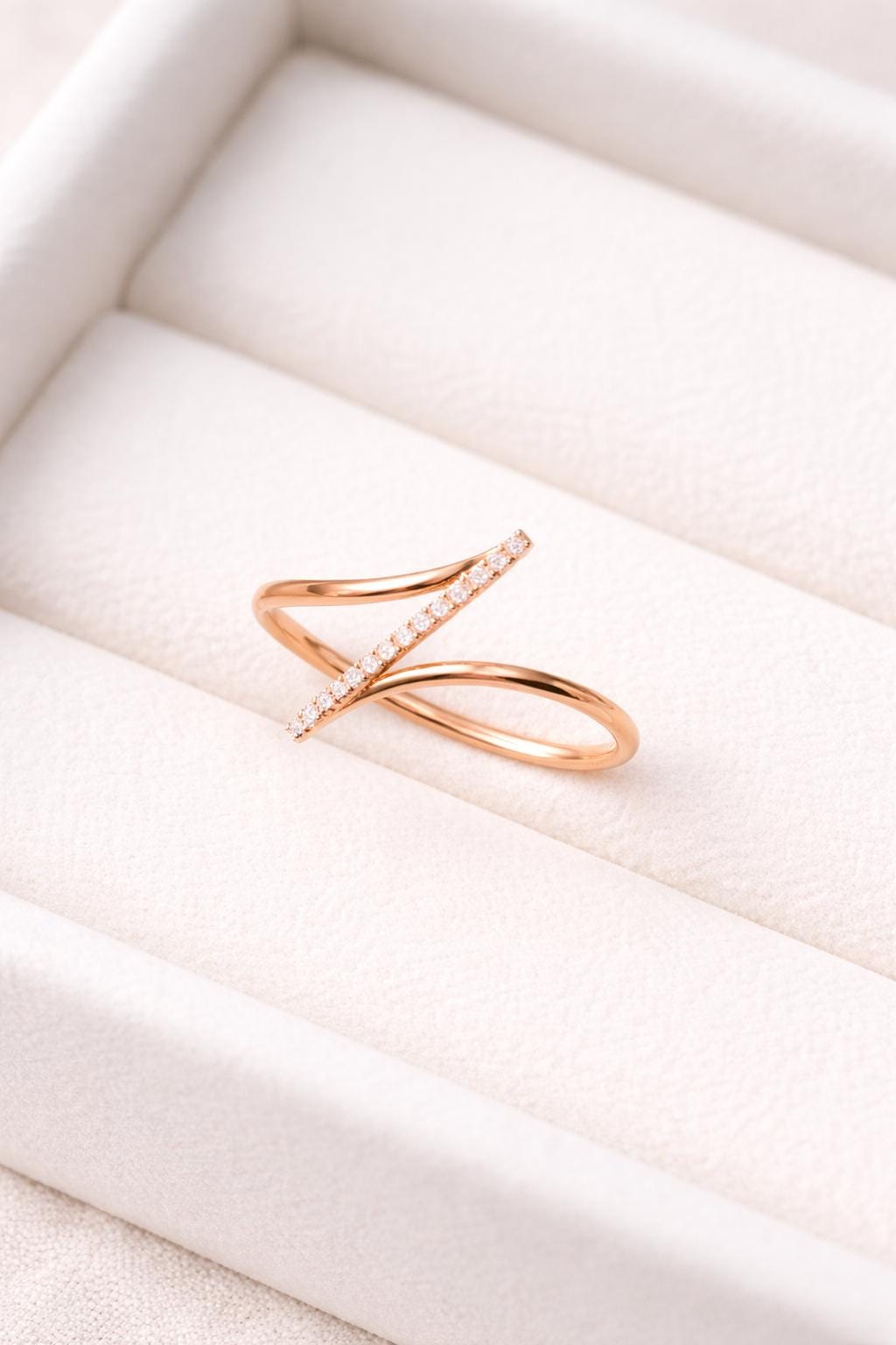 925 Sterling Silver X Cross CZ Ring, Minimalist Pave Band, Modern Everyday Jewelry