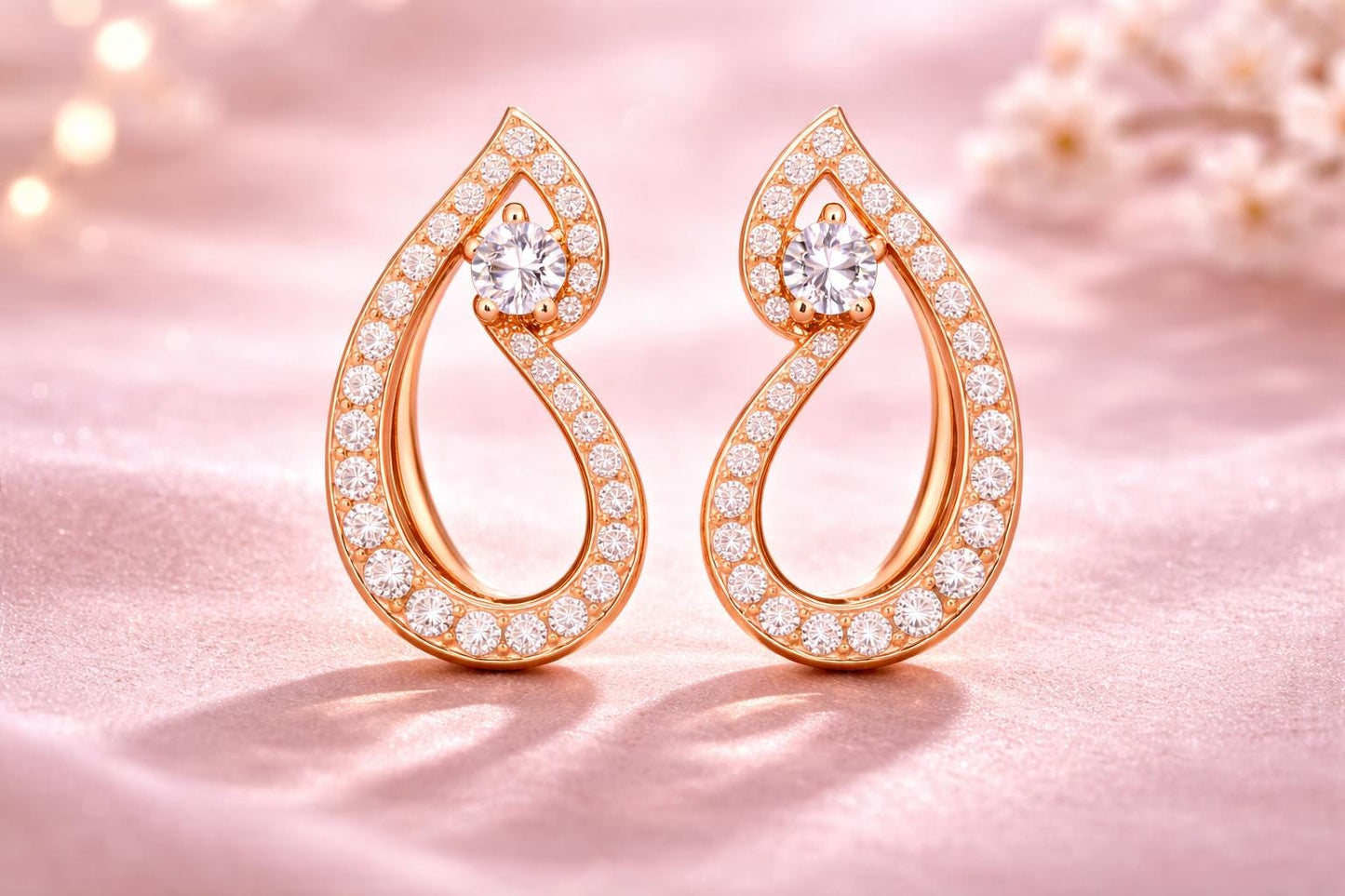 Sterling Silver Teardrop CZ Flame Earrings, Elegant Bridal Drop Jewelry