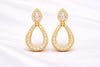 925 Sterling Silver Marquise CZ Drop Earrings, Teardrop Halo Bridal Wedding Jewelry