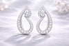 Sterling Silver Teardrop CZ Flame Earrings, Elegant Bridal Drop Jewelry