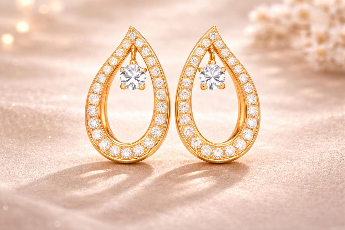 925 Sterling Silver CZ Teardrop Dangle Earrings | Minimal Bridal Wedding Jewelry