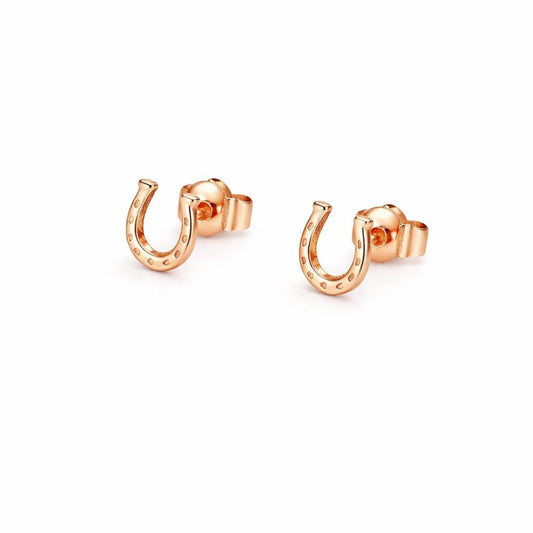 925 Sterling Silver Horseshoe Stud Earrings, Minimalist Western Lucky Charm Jewelry