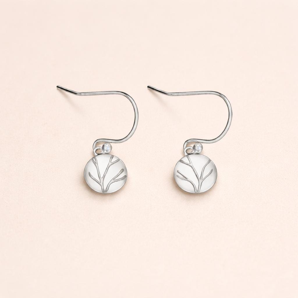 925 Sterling Silver Leaf Drop Earrings, Minimalist Botanical Nature Design