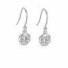 925 Sterling Silver Bezel Drop Earrings, Dainty CZ Dangle Jewelry for Women