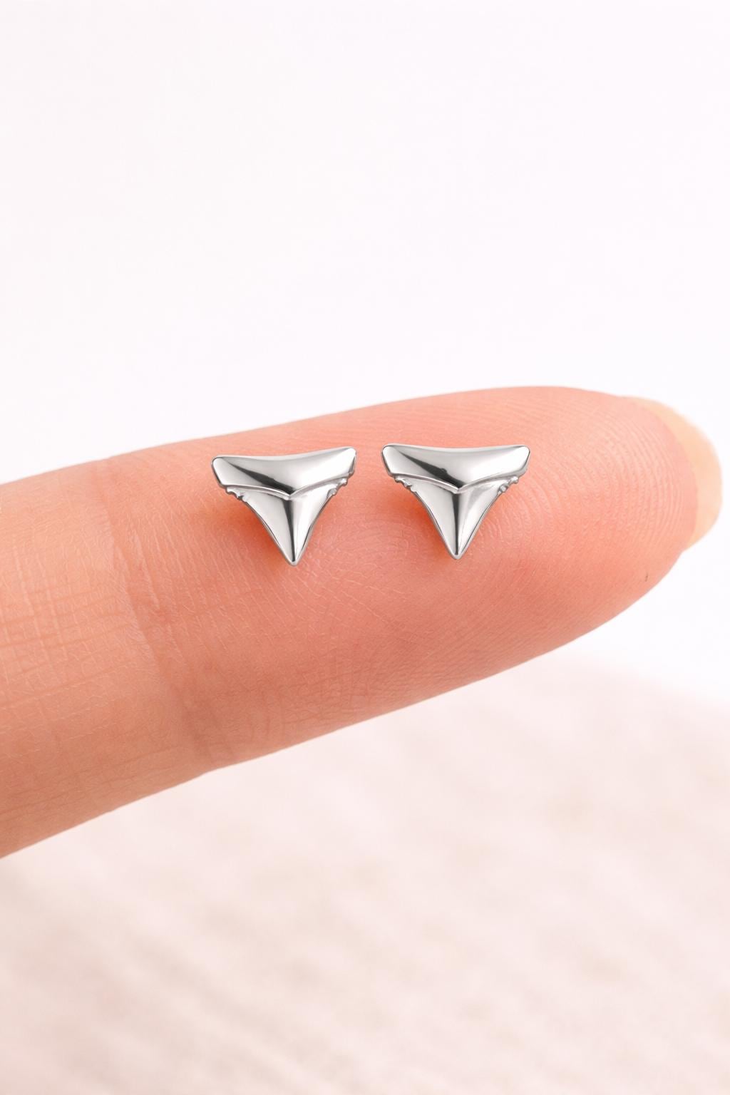 Shark Tooth Stud 925 Silver | Ocean Jewelry | Minimalist Studs | Tiny Sea Lover Earrings