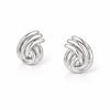 925 Sterling Silver Swirl Knot Stud Earrings, Modern Sculptural Minimalist Design