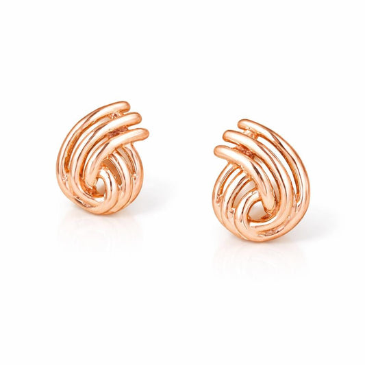 925 Sterling Silver Swirl Knot Stud Earrings, Modern Sculptural Minimalist Design