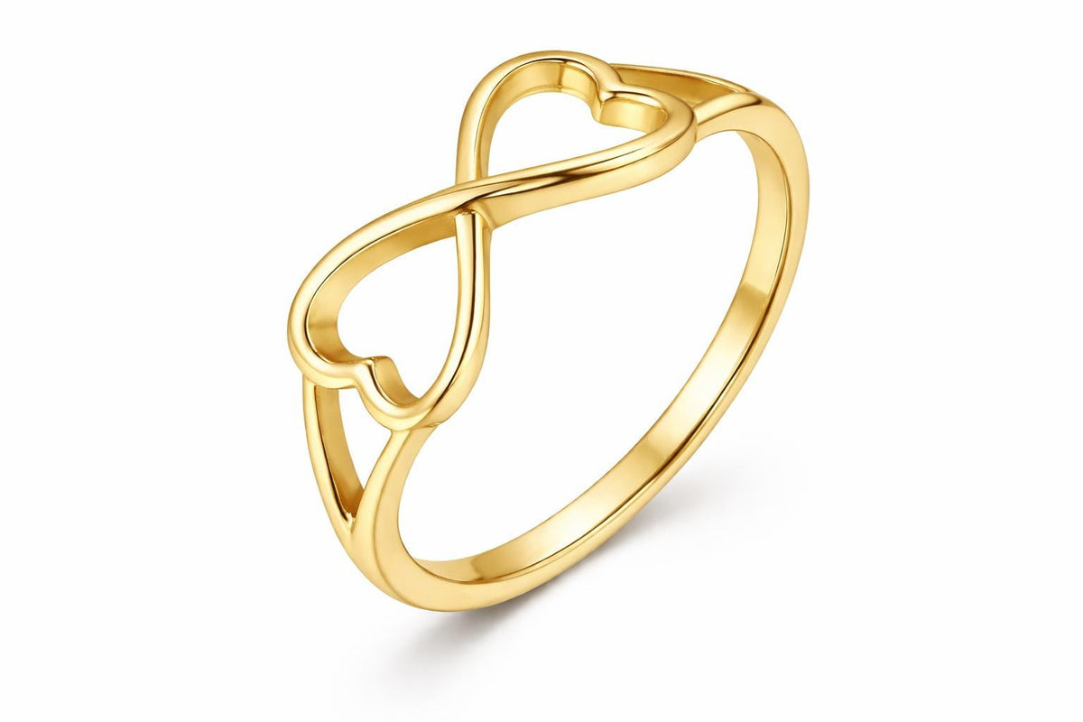 925 Sterling Silver Infinity Heart Ring, Minimalist Band, Romantic Promise Gift