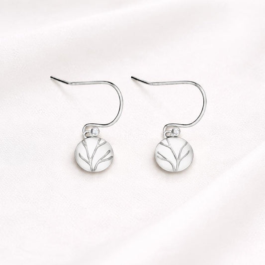 925 Sterling Silver Leaf Drop Earrings, Minimalist Botanical Nature Design