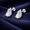 925 Sterling Silver Pear CZ Stud Earrings, Teardrop Designer Dainty Jewelry