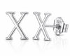 Sterling Silver Letter X Stud Earrings, Minimalist Alphabet Personalization Jewelry