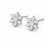 Sterling Silver Snowflake CZ Stud Earrings, Dainty Floral Cluster, Minimalist Sparkle