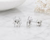Sterling Silver Minimalist Spider Stud Earrings, Gothic Halloween Jewelry