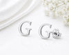 Sterling Silver Initial G Stud Earrings, Minimalist Alphabet Jewelry