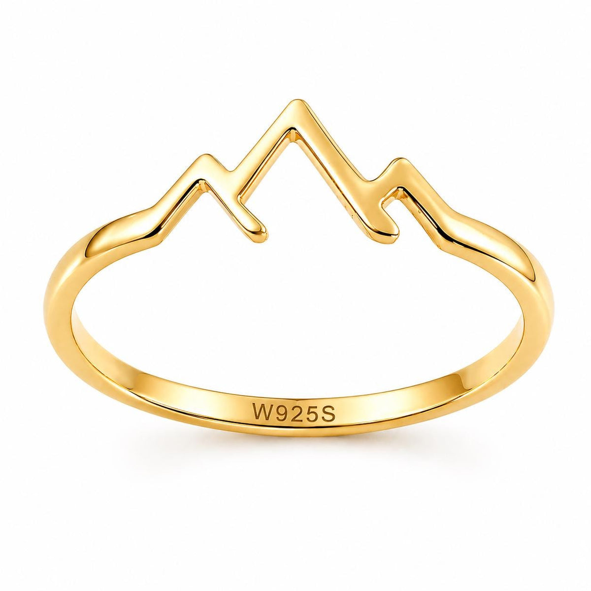 Sterling Silver Mountain Ring: Minimalist Nature Jewelry, Adventure Gift
