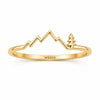 Sterling Silver Mountain Tree Ring, Minimalist Nature Landscape Jewelry