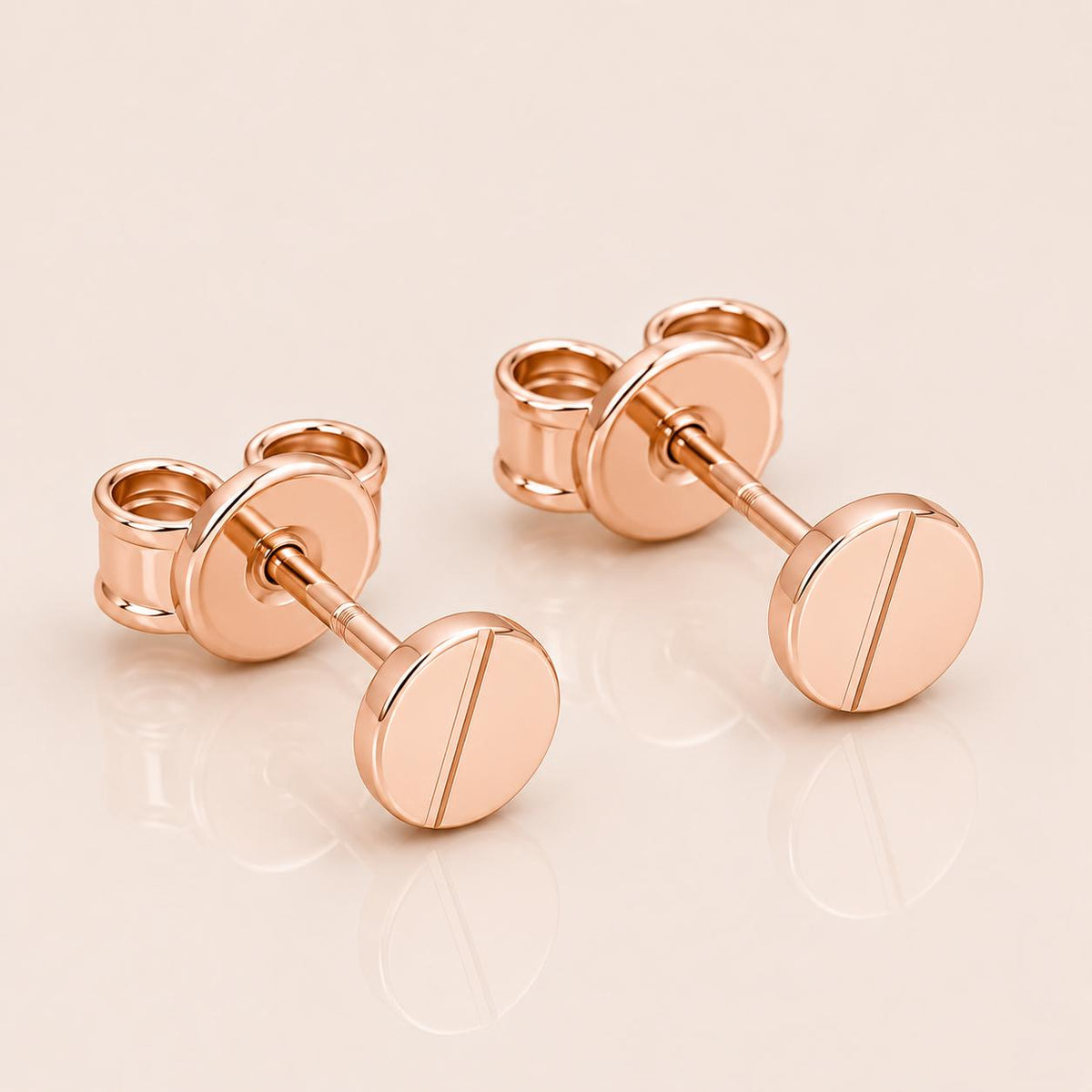 Sterling Silver Screw Stud Earrings, Minimalist Industrial Hardware Jewelry