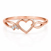 Sterling Silver Heart Ring, CZ Infinity Band, Dainty Love Promise Ring