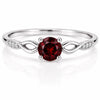 925 Sterling Silver Garnet Infinity Twist Ring, Minimalist January Birthstone