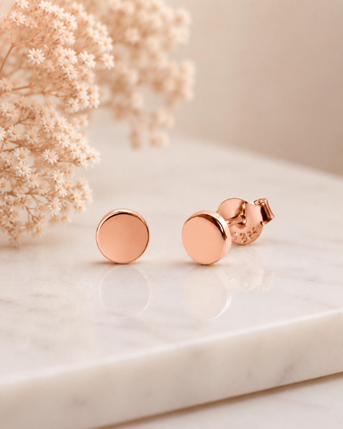 925 Sterling Silver Circle Stud Earrings, Minimalist Disc, Everyday Jewelry