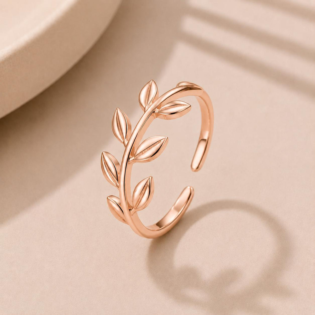 Sterling Silver Leaf Wrap Ring, Adjustable Botanical Nature Jewelry